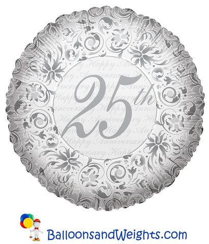 18 Inch 25th Anniversary Foil Balloon