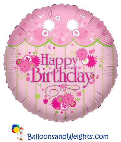 18 Inch Happy Birthday Border Foil Balloon | 100 pc