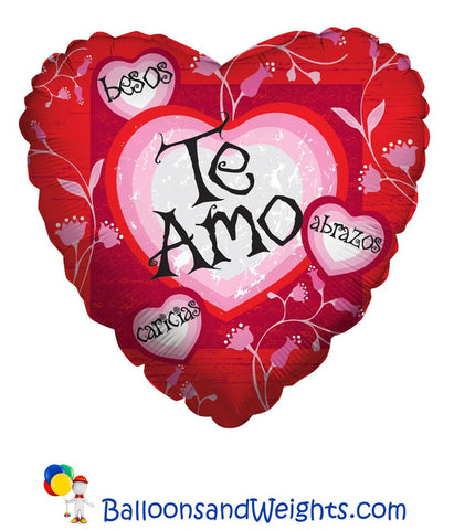 18 Inch Te Amo Leaves Foil Balloon