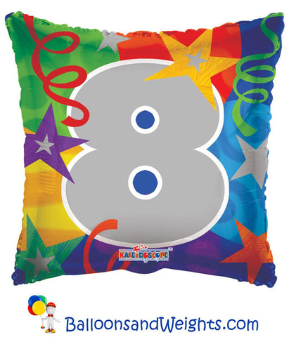 18 Inch Party Number 8 Foil Balloon | 100 pc