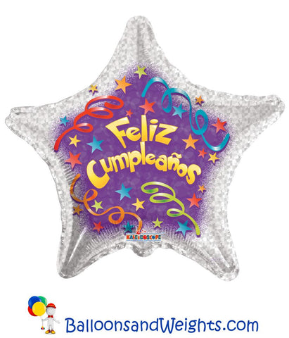 18 Inch Feliz Cumpleanos Streamers Foil Balloon | 100 pc