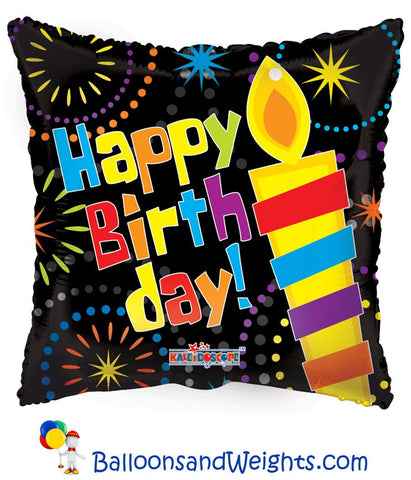 18 Inch Birthday Big Candle Foil Balloon | 100 pc