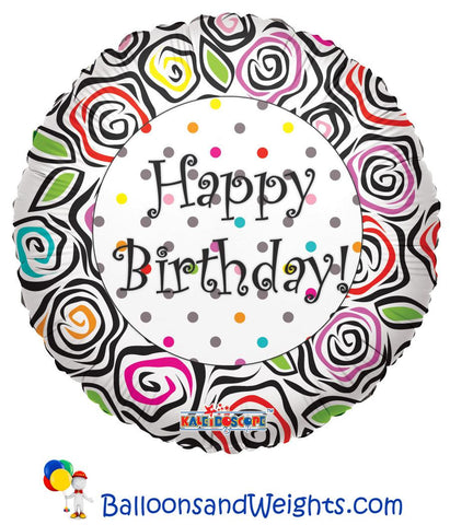 18 Inch Happy Birthday Animal Prints Foil Balloon | 100 pc