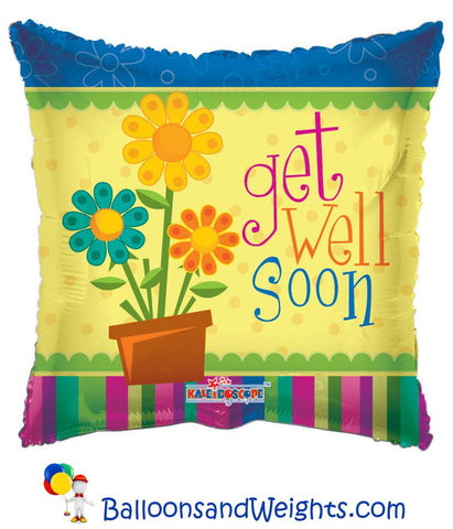 18 Inch Get Well Soon Flowerpot Foil Balloon