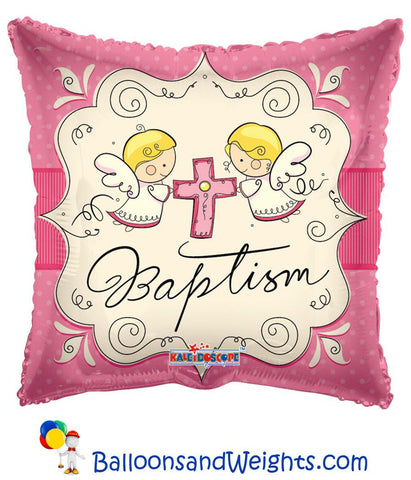 18 Inch Cute Angels Baptism Girl Foil Balloon
