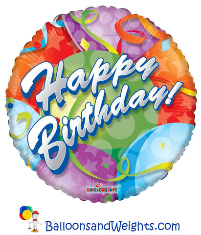 18 Inch Birthday Festive Foil Balloon | 100 pc