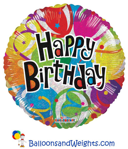 18 Inch Birthday Balloons Holographic Foil Balloon | 100 pc