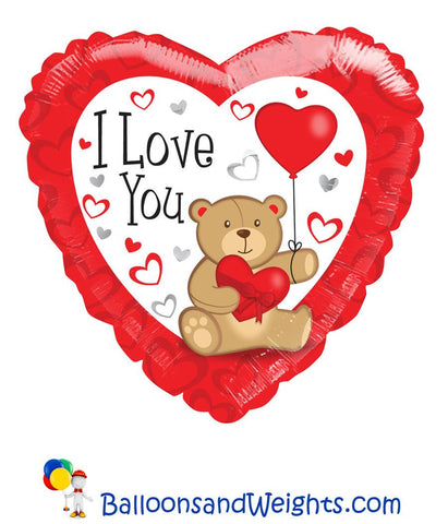 18 Inch I Love You Bear with Balloon Foil Balloon