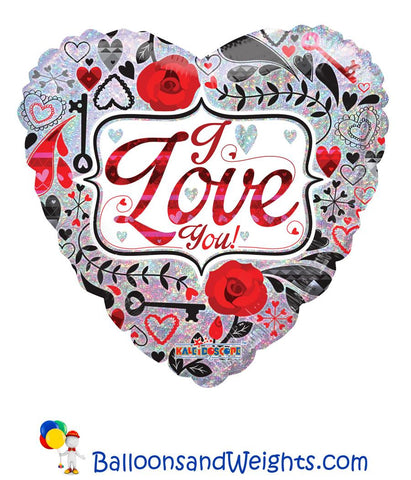 18 Inch Contemporary Love Holographic Foil Balloon