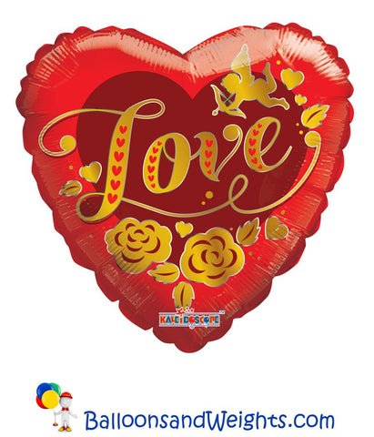 18 Inch Cupid Gold Love Foil Balloon