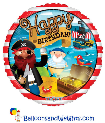 18 Inch Birthday Pirate Foil Balloon | 100 pc