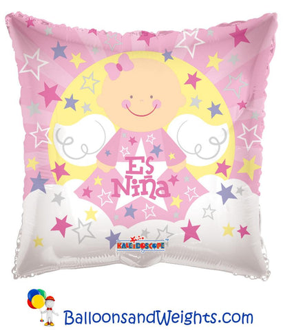 18 Inch Angel Sobre Nubes Es Nina Foil Balloon