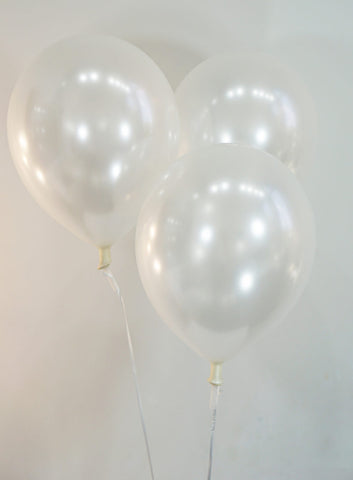 12 Inch Pearlized White Latex Balloons | 144 pc bag