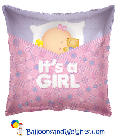 18 Inch Baby Girl Sleeping Foil Balloon | 100 pc