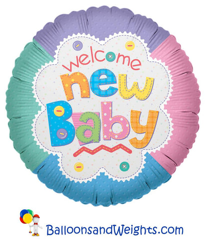 18 Inch Welcome Baby Quilt Foil Balloon | 100 pc