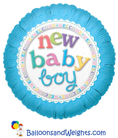 18 Inch New Baby Boy Foil Balloon