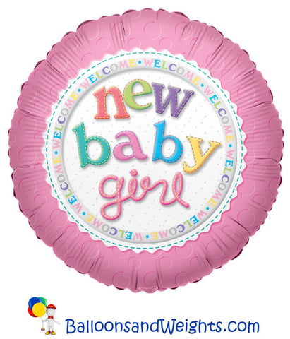 18 Inch New Baby Girl Foil Balloon