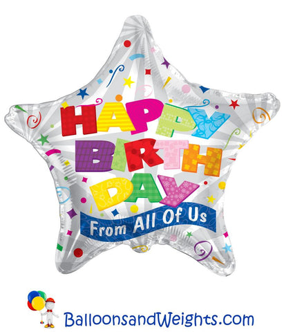 18 Inch Big Letters Birthday Foil Balloon | 100 pc