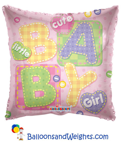 18 Inch Baby Girl Big Letters Foil Balloon | 100 pc