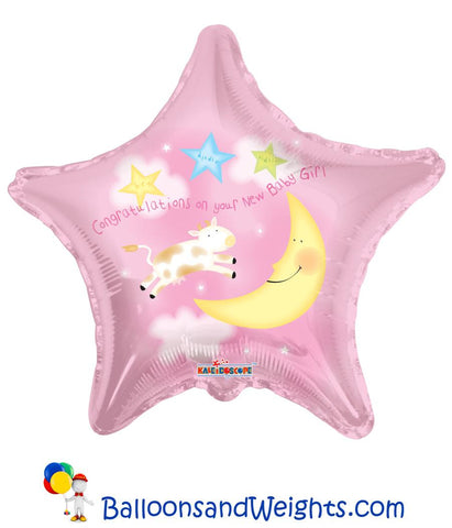 18 Inch Congratulations On Your New Baby Girl Foil Balloon | 100 pc