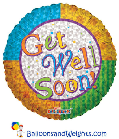 18 Inch Get Well Color Wheel Foil Balloon
