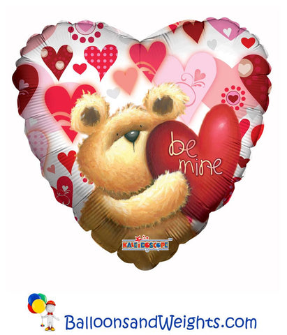 18 Inch Huggable Bear Be Mine Clearview Foil Balloon