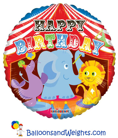 18 Inch Birthday Circus Foil Balloon | 100 pc