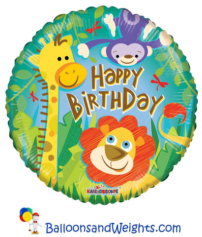 18 Inch Birthday Jungle Foil Balloon | 100 pc