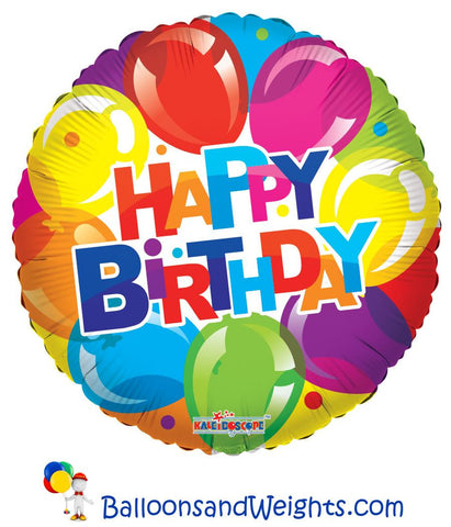 18 Inch Birthday Shiny Foil Balloon | 100 pc