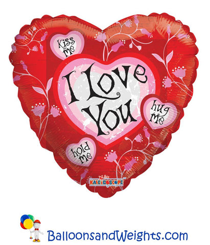 18 Inch I Love You Leaves Foil Balloon