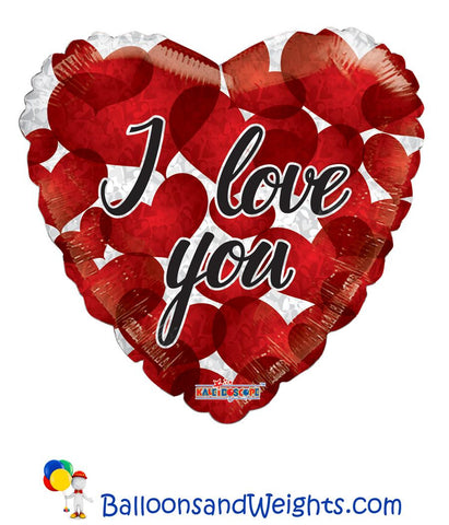 18 Inch I Love You Many Red Hearts Foil Balloon