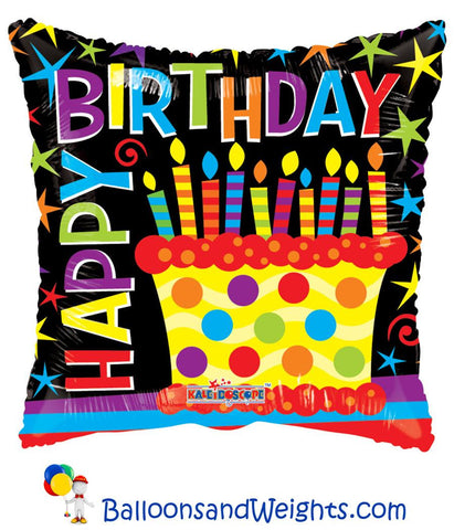 18 Inch Birthday Cake Gellibean Foil Balloon | 100 pc