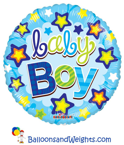 18 Inch Baby Boy Stars Gellibean Foil Balloon