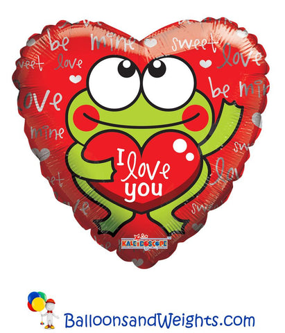 18 Inch I Love You Frog Foil Balloon