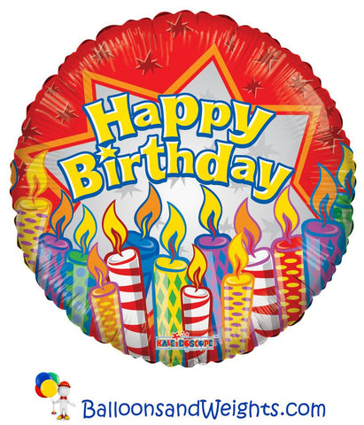 18 Inch Birthday Candles Foil Balloon | 100 pc