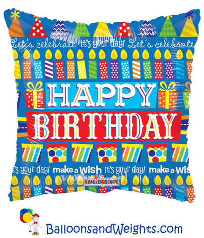 18 Inch Birthday Motifs Foil Balloon | 100 pc