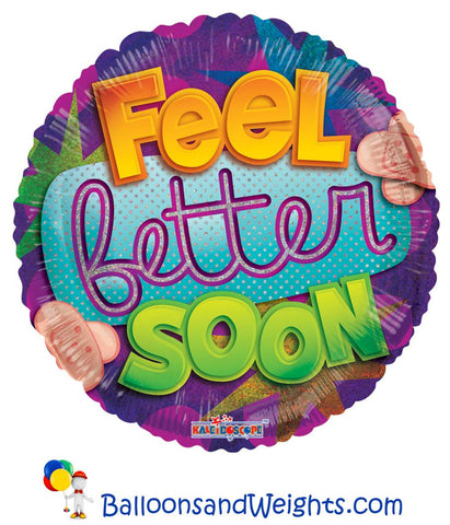 18 Inch Feel Better Soon Holographic Foil Balloon