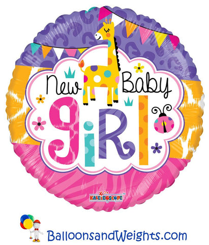 18 Inch Baby Girl Jungle Gellibean Foil Balloon