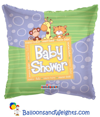 18 Inch Baby Shower Animals Foil Balloon | 100 pc