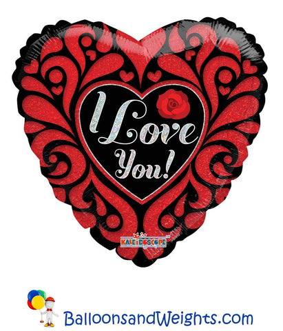 18 Inch Holographic Valentine's Cut Paper Foil Balloon