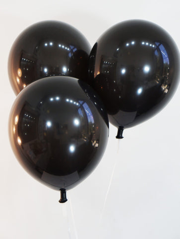 12 Inch Decorator Midnight Black Latex Balloons | 144 pc bag