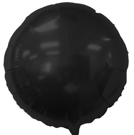 18 Inch Black Balloons | Round Foil Balloons | 50 pc