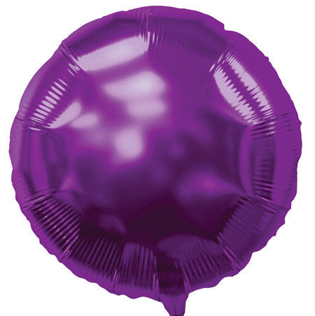 18 Inch Purple Balloons | Round Foil Balloons | 50 pc