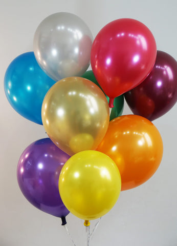 12 Inch Metallic Assorted Color Latex Balloons | 144 pc bag