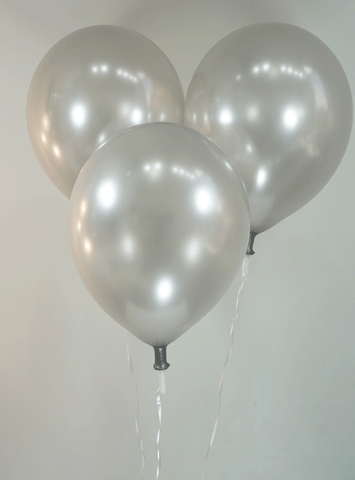 12 Inch Metallic Silver Latex Balloons | 144 pc bag