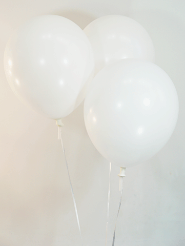12 Inch Pastel White Latex Balloons | 144 pc bag