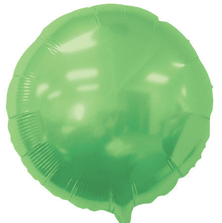 18 Inch Lime Green Balloons | Round Foil Balloons | 50 pc
